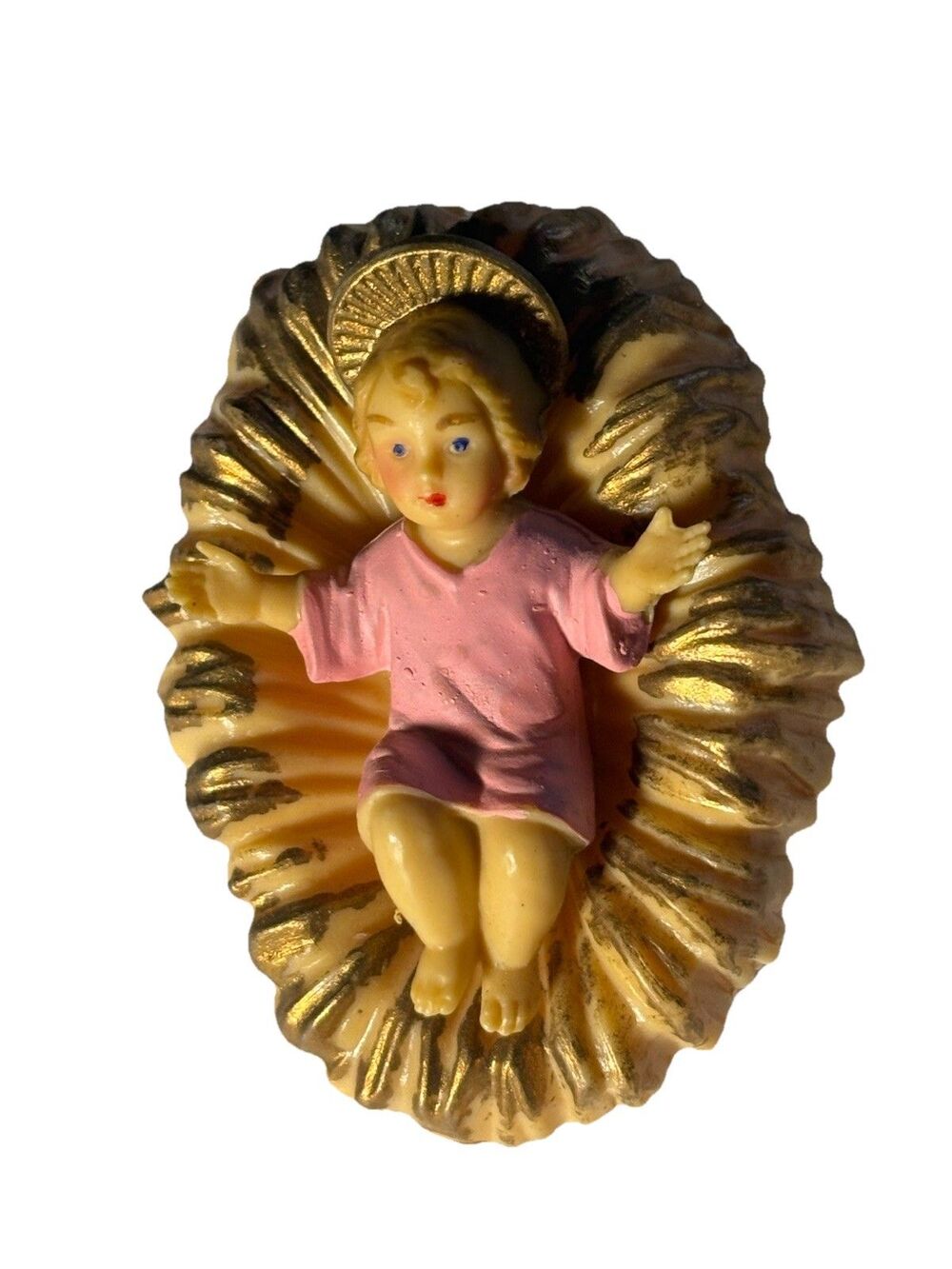 Vtg Nativity Baby Jesus Christmas Plastic Hong Kong 60's Christmas Holiday 2.5"
